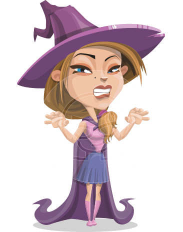 Witch with Hat Cartoon Vector Character